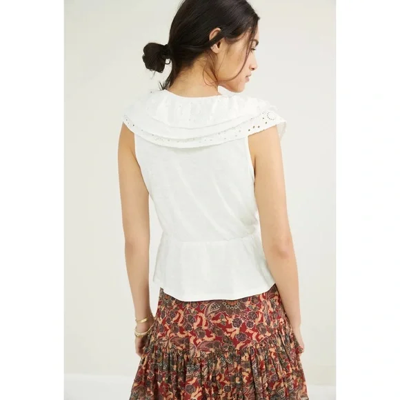 Anthropologie Porridge Jodi Ruffled Eyelet Top NWT Size XL - Picture 3 of 9